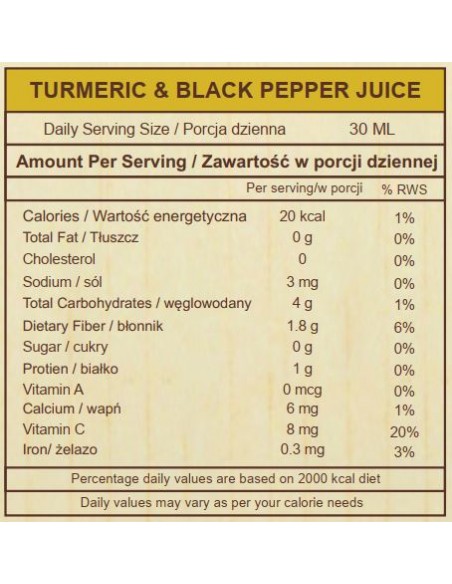 Sattva sok kurkuma i pieprz 1l