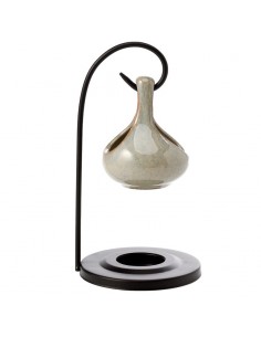 Podstawka na świeczki kominek Łezka łzy szarobeżowy