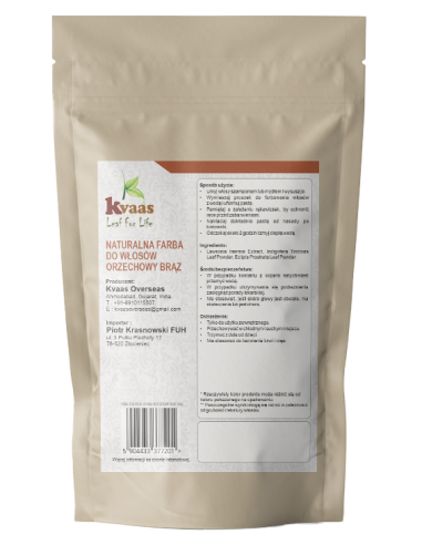 KVAAS NATURALNA FARBA HENNA DO WŁOSÓW ORZECHOWY...