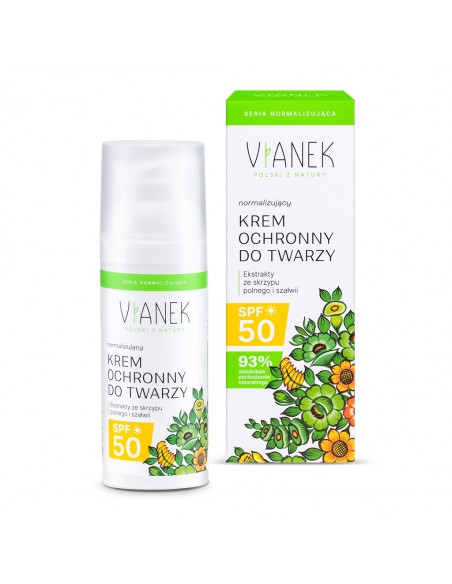 VIANEK Normalizujący krem ochronny do twarzy SPF 50