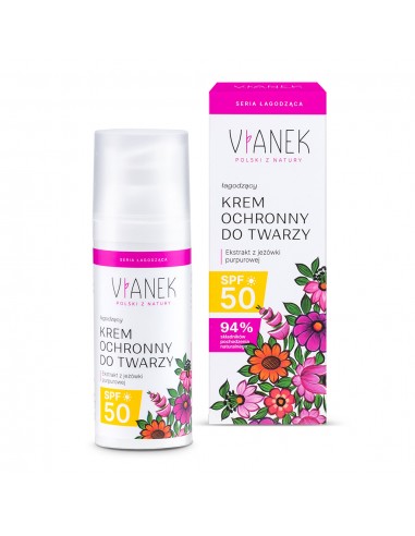 VIANEK Łagodzący krem ochronny do twarzy SPF 50