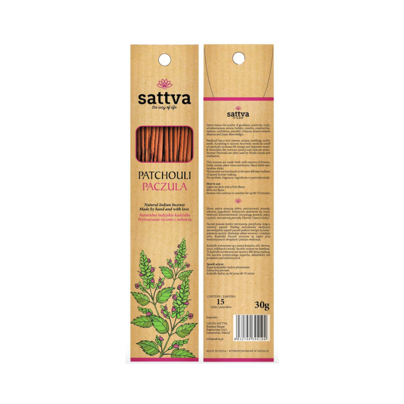 KADZIDEŁKA SATTVA INCENSE PATCHOULI 30G PACZULA