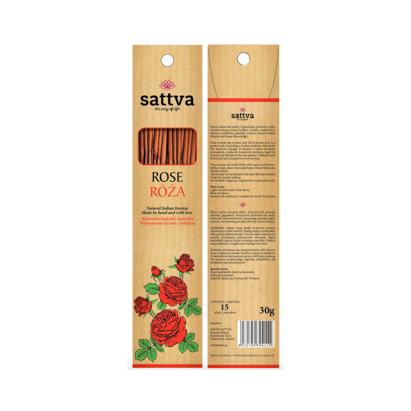 KADZIDEŁKA SATTVA INCENSE ROSE 30G ROZA