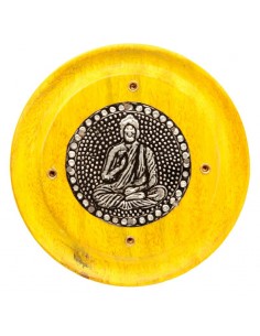 Popielnica Okrągła na kadzidła Budda Żółta