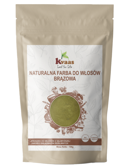 KVAAS NATURALNA ZIOŁOWA FARBA HENNA DO WŁOSÓW BRĄZOWA BRĄZ 100g