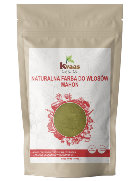 KVAAS NATURALNA ZIOŁOWA FARBA HENNA DO WŁOSÓW MAHOŃ MAHOGANY 100g