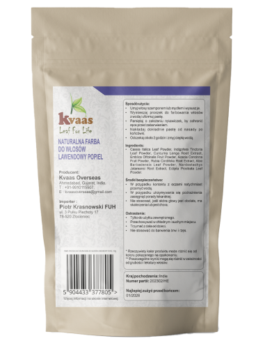 KVAAS NATURALNA ZIOŁOWA FARBA HENNA DO WŁOSÓW...