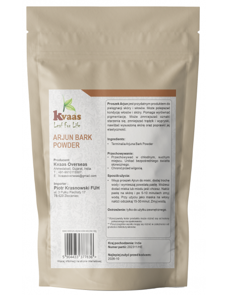 KVAAS ARJUNA W PROSZKU KORA MIELONA PROSZEK 100g